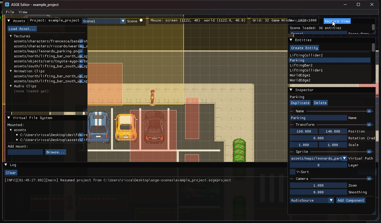 The viewport with its reference grid